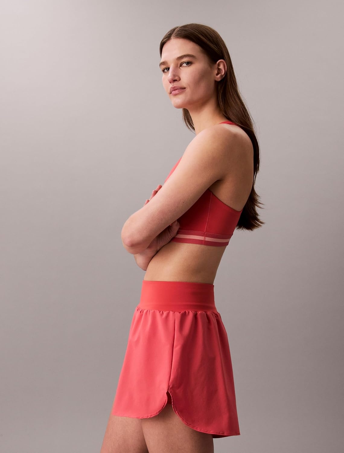 image:imageCalvin Klein Womens Performance Icon Sport 2in1 ShortsWine Blossom