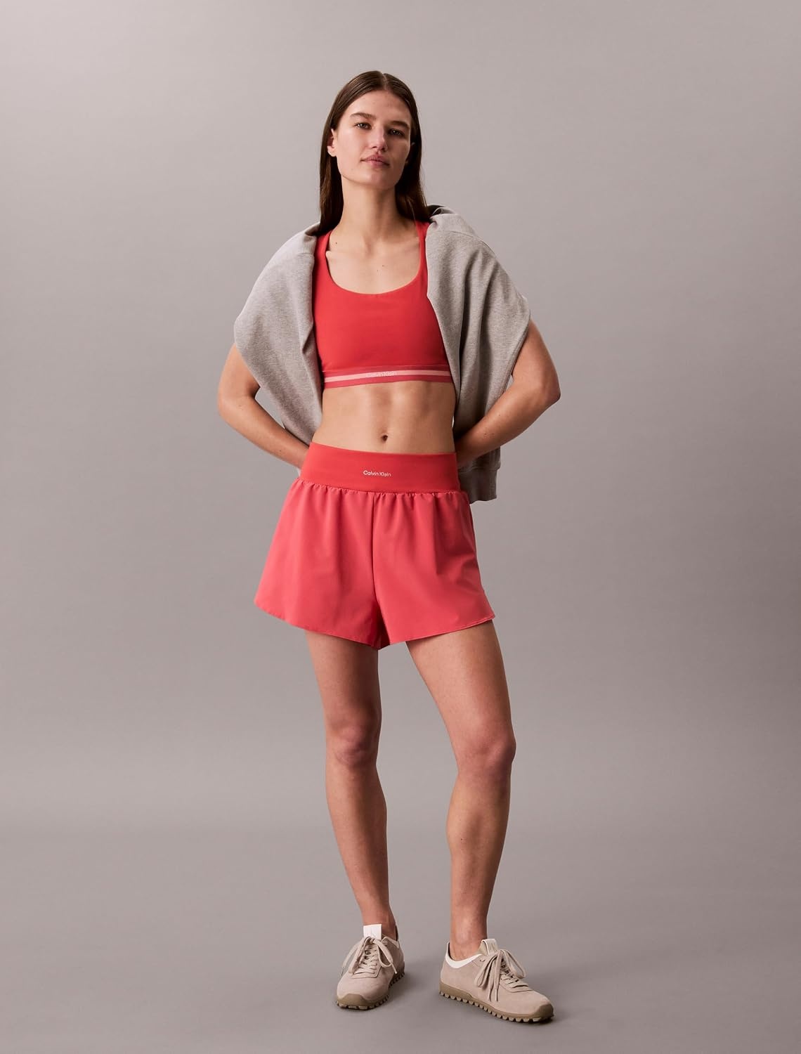 image:imageCalvin Klein Womens Performance Icon Sport 2in1 ShortsWine Blossom