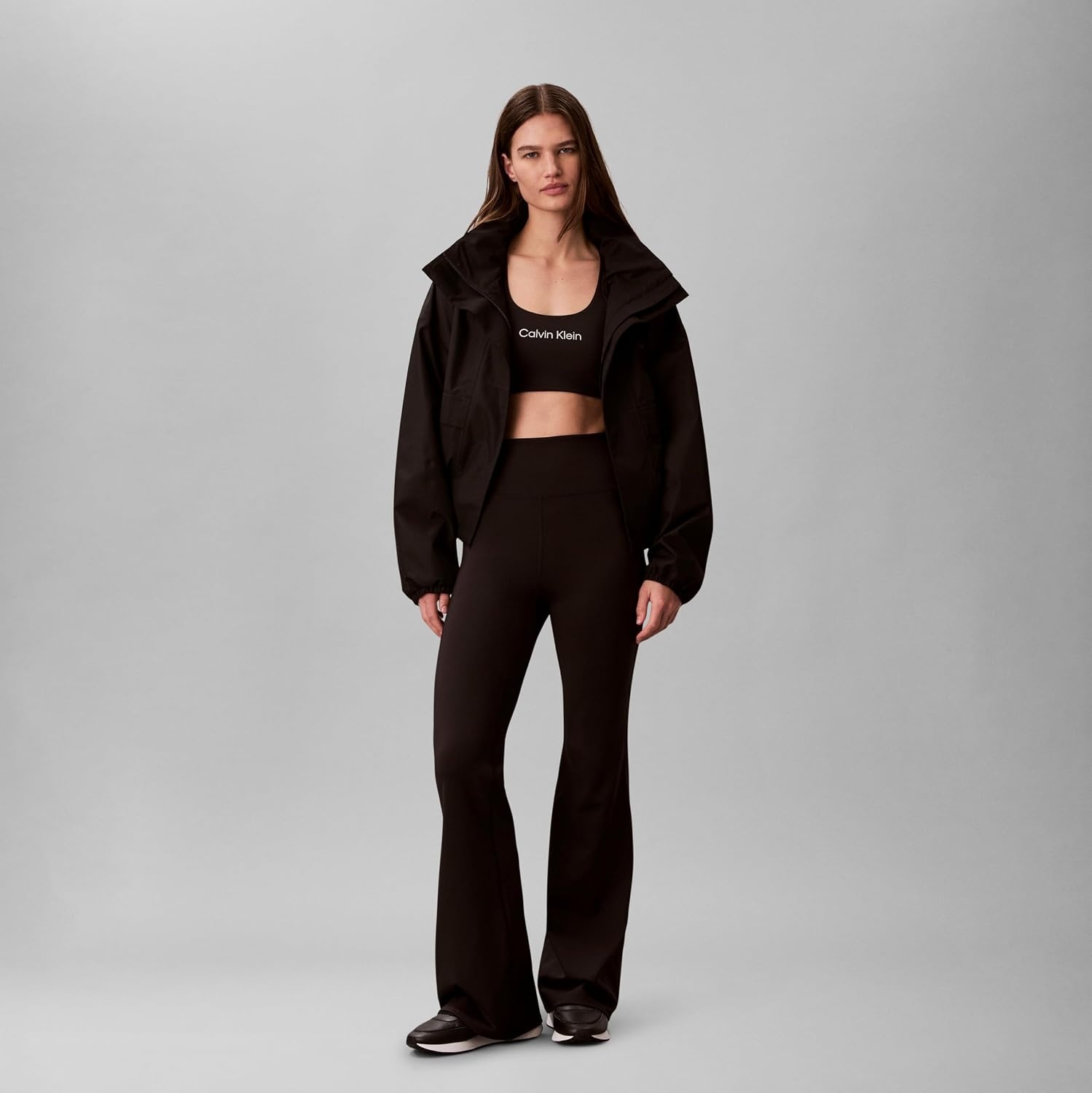 image:imageCalvin Klein Womens Performance Logo Medium Impact Sports BraBlack