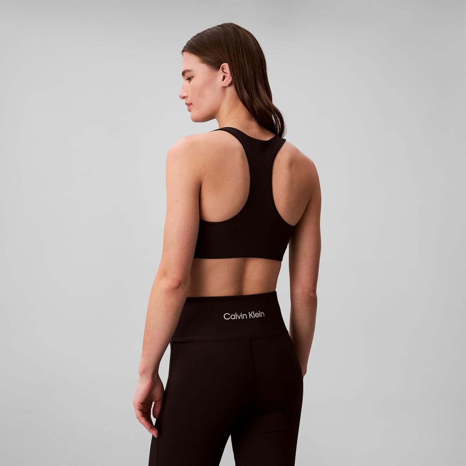 image:imageCalvin Klein Womens Performance Logo Medium Impact Sports BraBlack