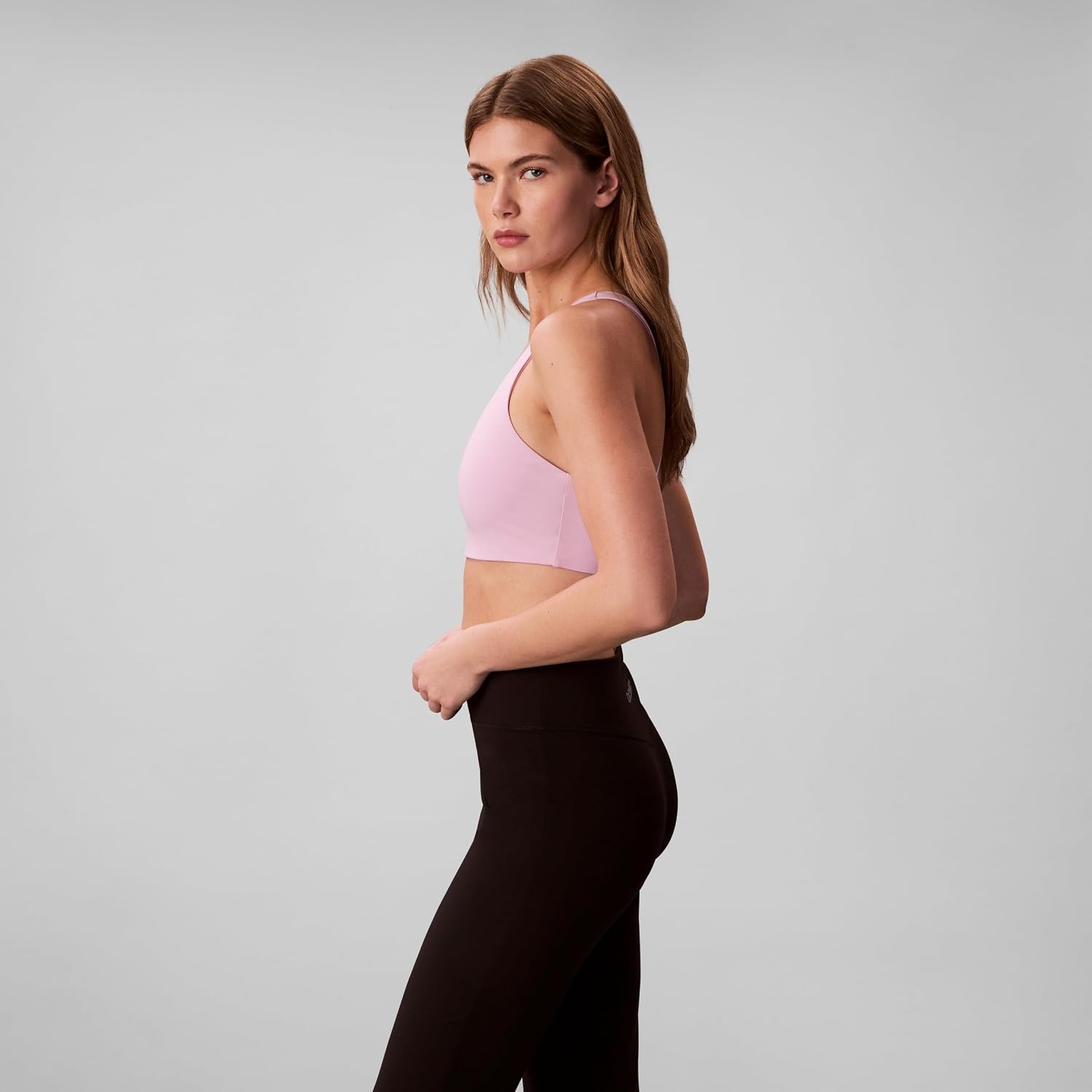 image:imageCalvin Klein Womens Performance Logo Medium Impact Sports BraFragrant Lilac