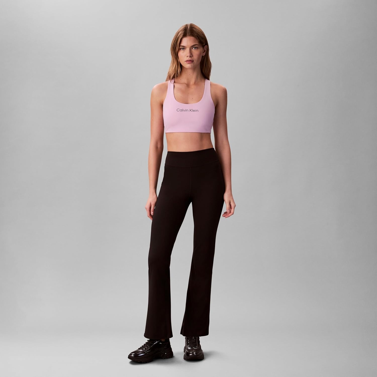 image:imageCalvin Klein Womens Performance Logo Medium Impact Sports BraFragrant Lilac