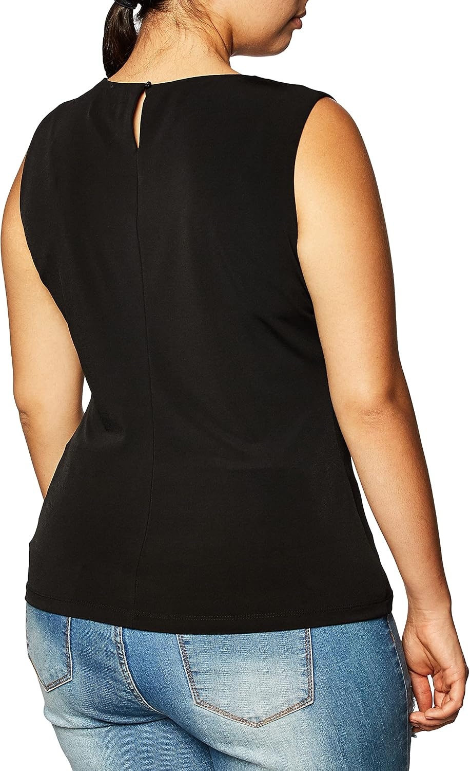 image:imageCalvin Klein Womens Pleat Neck Sleeveless BlouseDeep Black