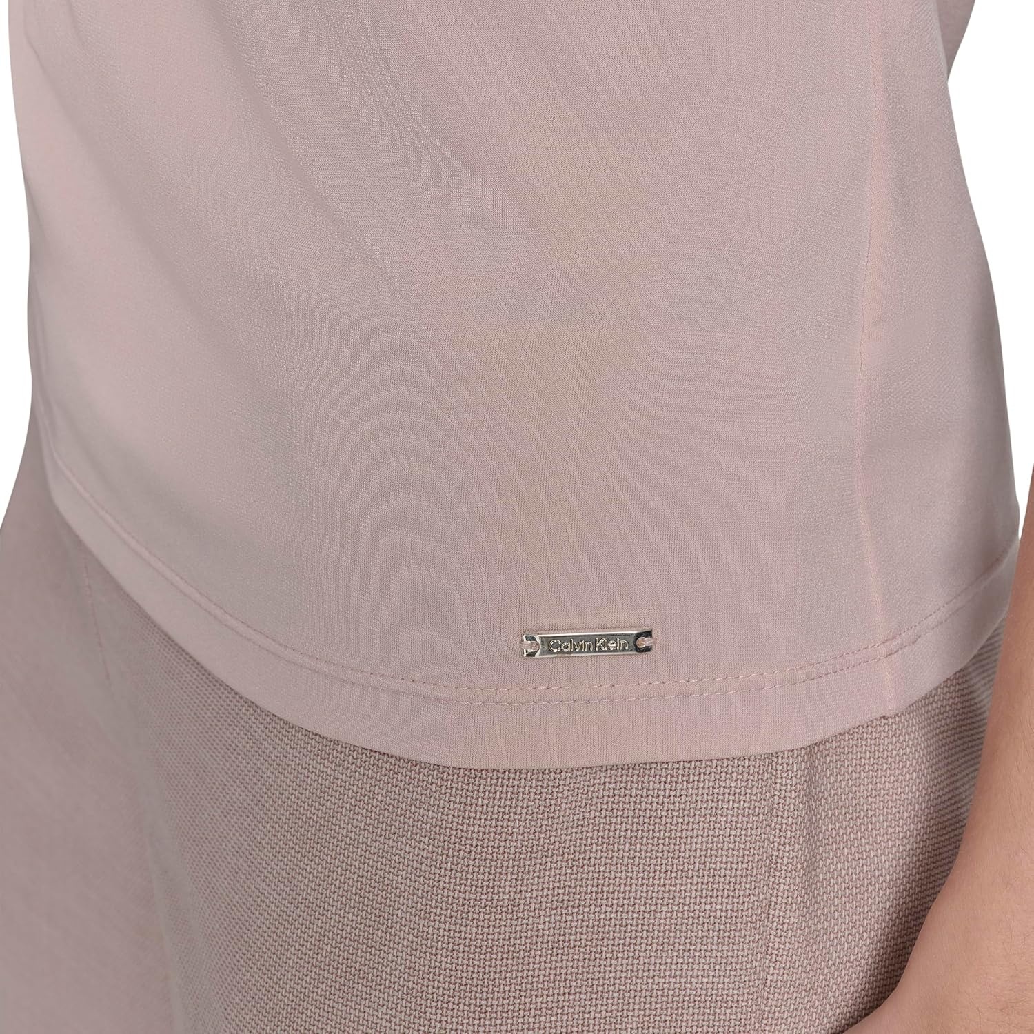 image:imageCalvin Klein Womens Pleat Neck Sleeveless BlousePink Pepper
