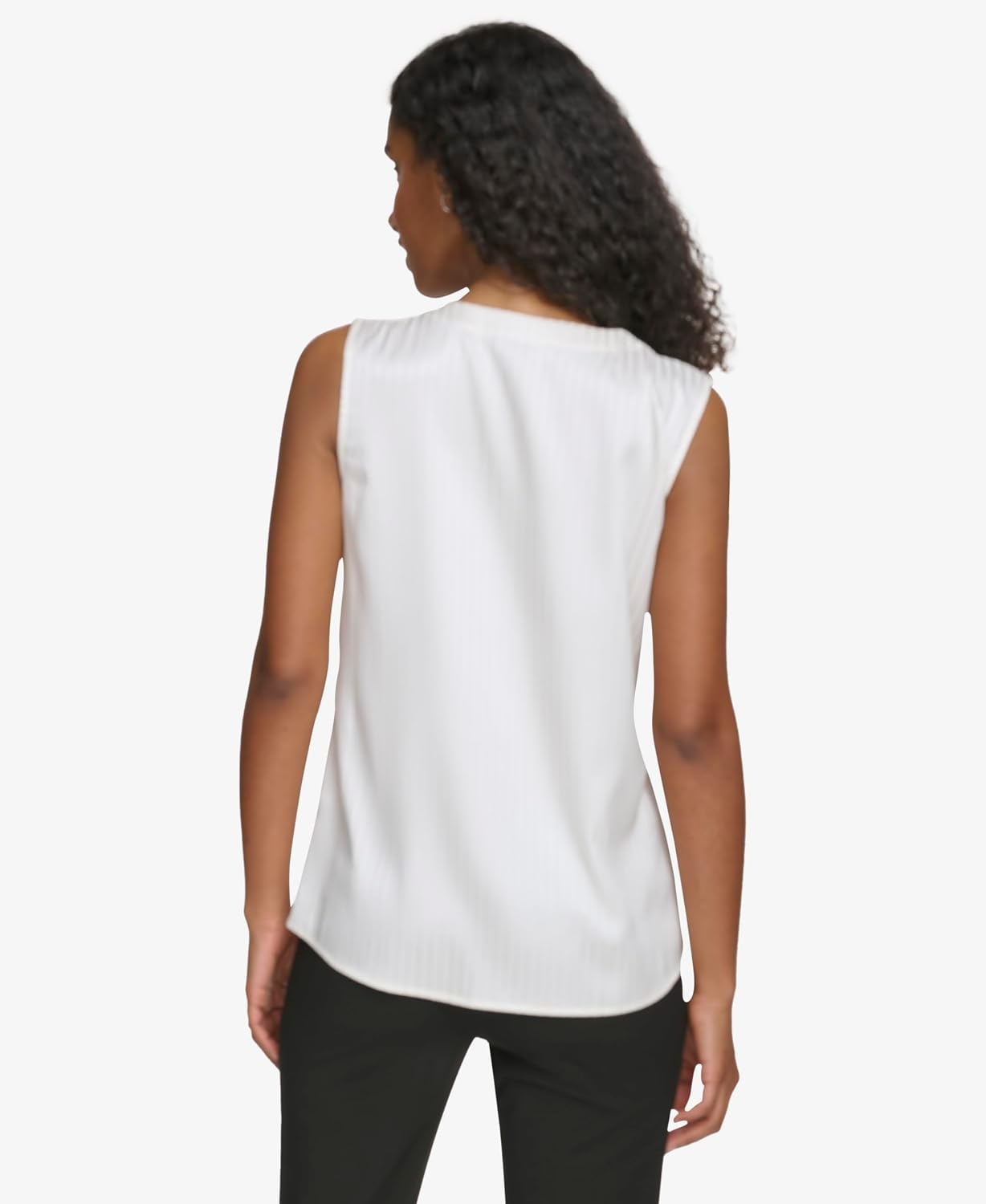 image:imageCalvin Klein Womens Pleat Neck Sleeveless BlousePristinePristin