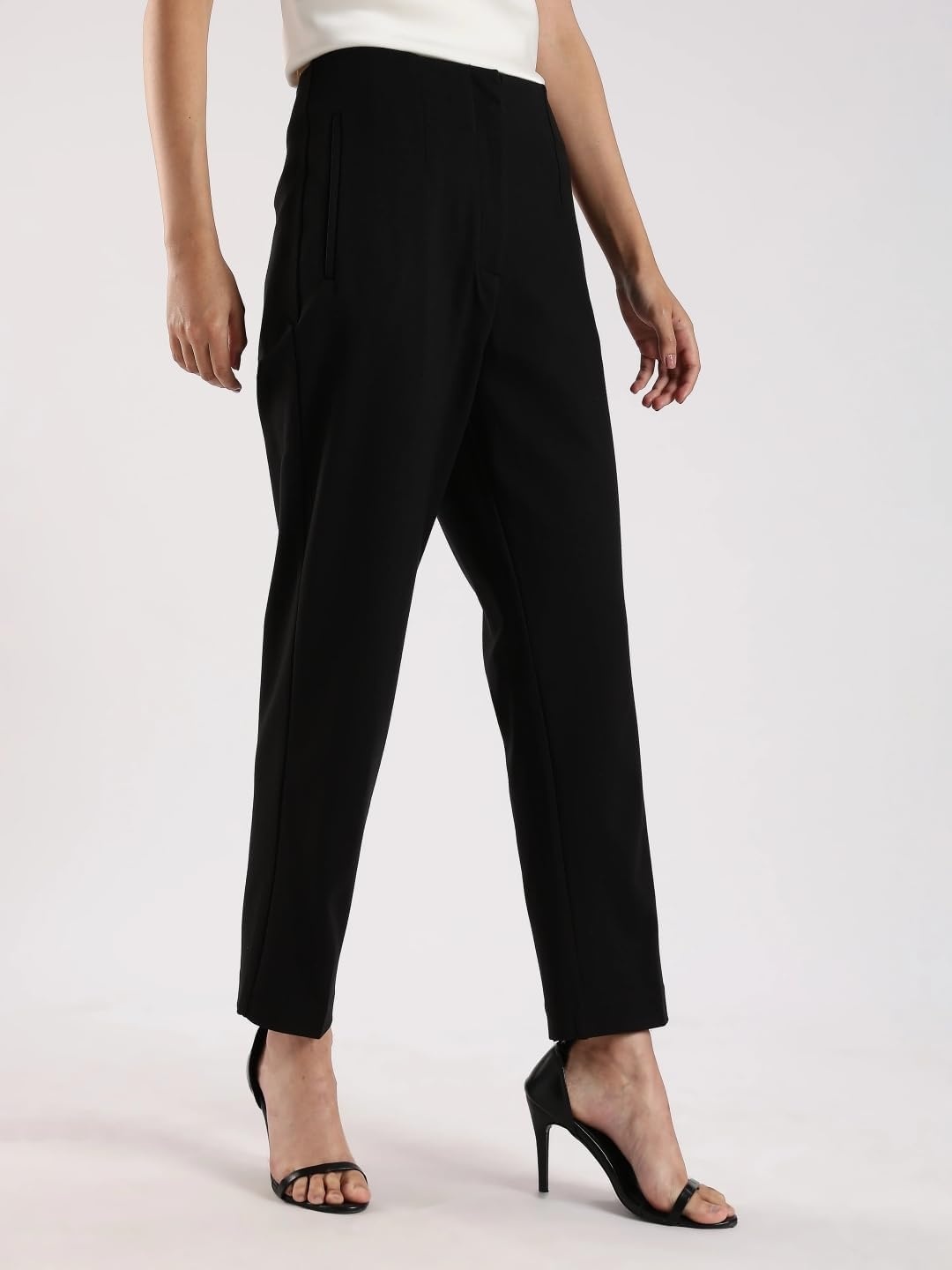 image:imageCalvin Klein Womens Ponte Cropped Straight PantsBlack