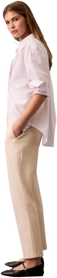 image:imageCalvin Klein Womens Ponte Cropped Straight PantsParchment