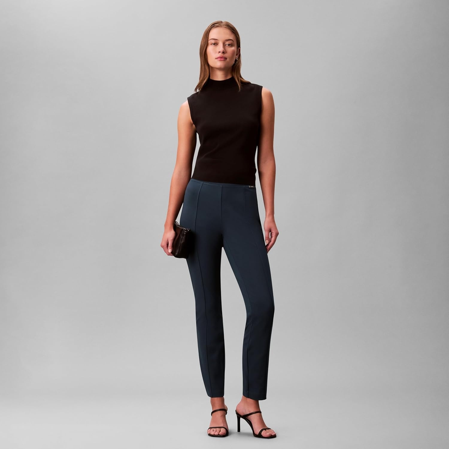 image:imageCalvin Klein Womens Ponte Skinny Fit PantsInk