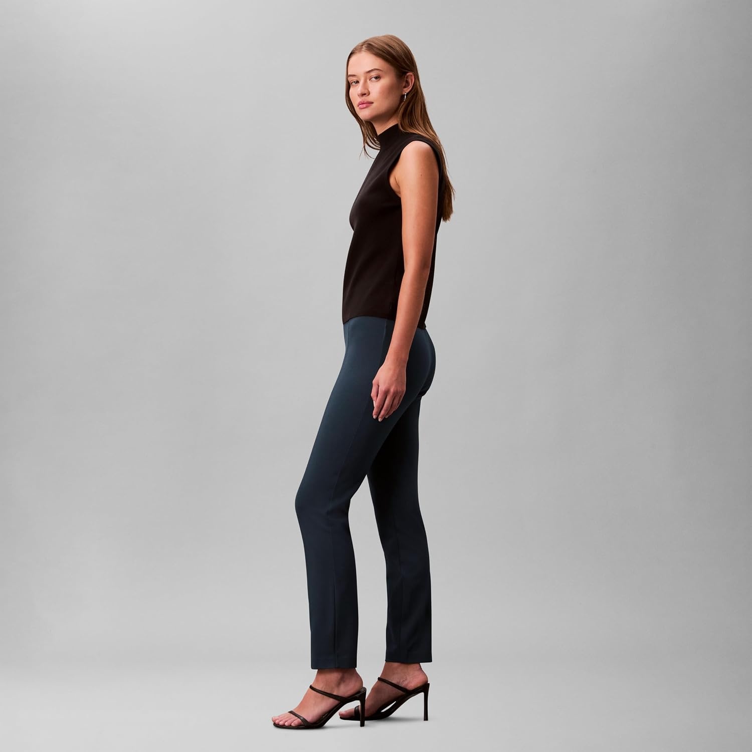 image:imageCalvin Klein Womens Ponte Skinny Fit PantsInk