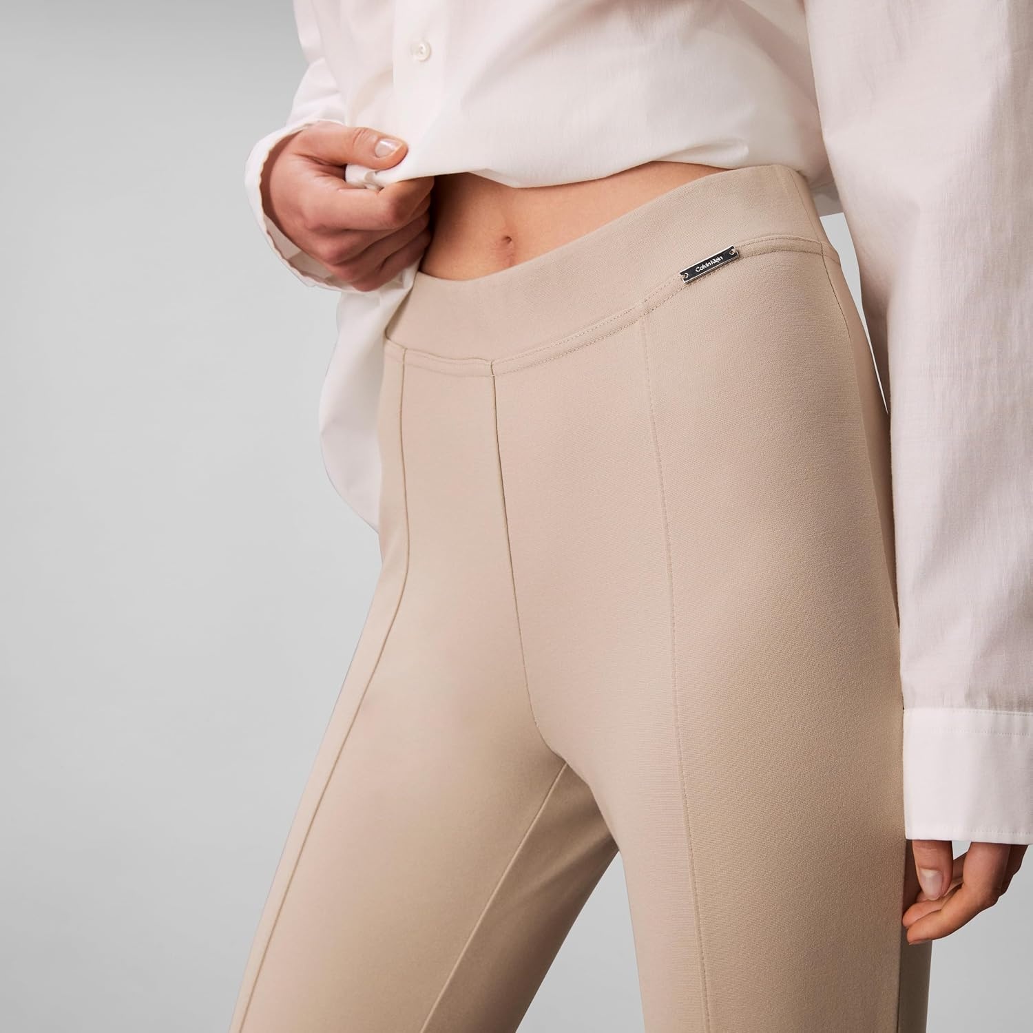 image:imageCalvin Klein Womens Ponte Skinny Fit PantsIsland Fossil