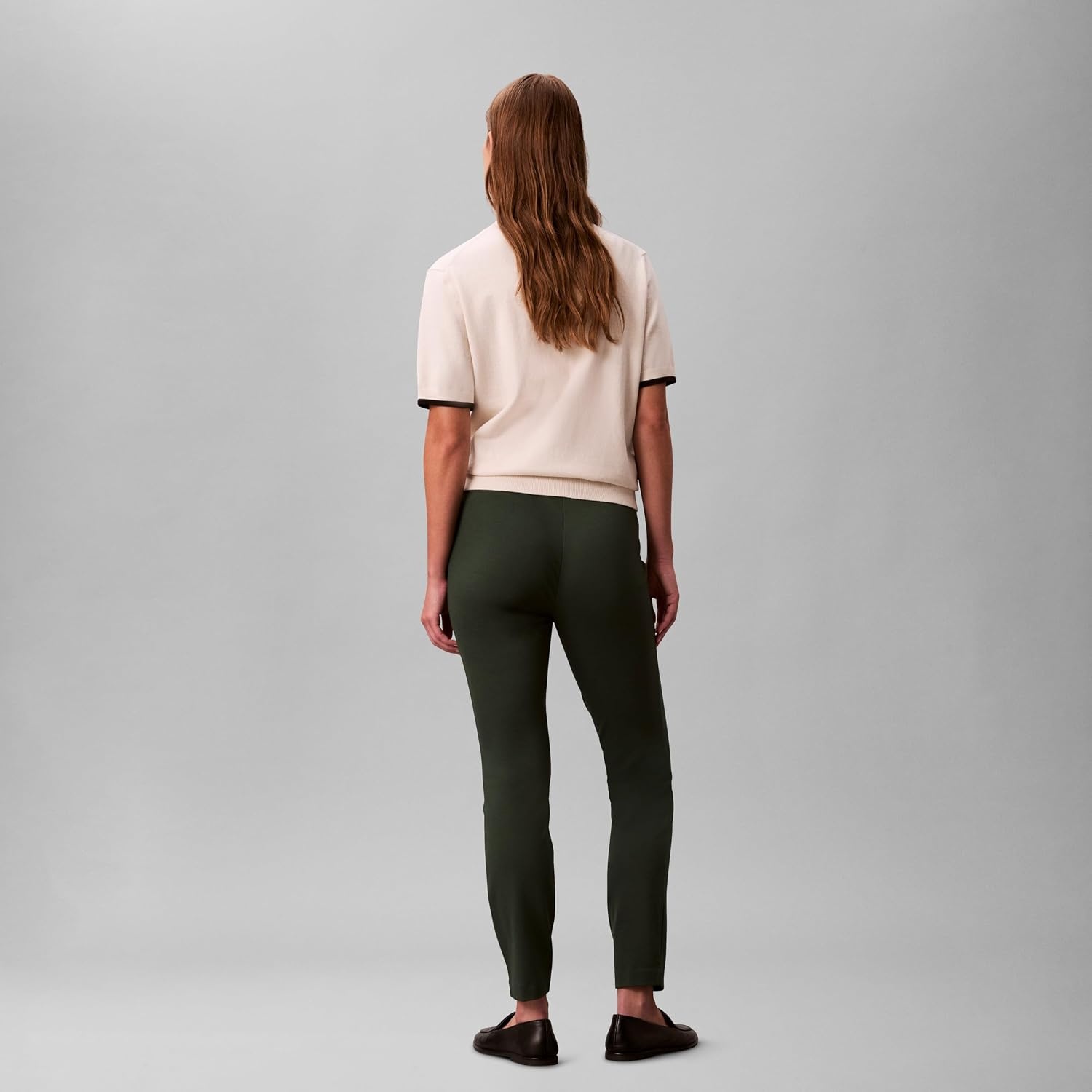 image:imageCalvin Klein Womens Ponte Skinny Fit PantsSycamore