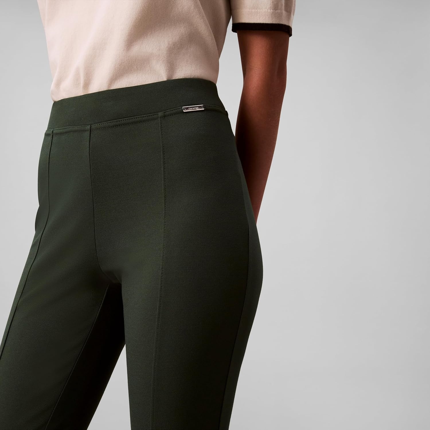 image:imageCalvin Klein Womens Ponte Skinny Fit PantsSycamore