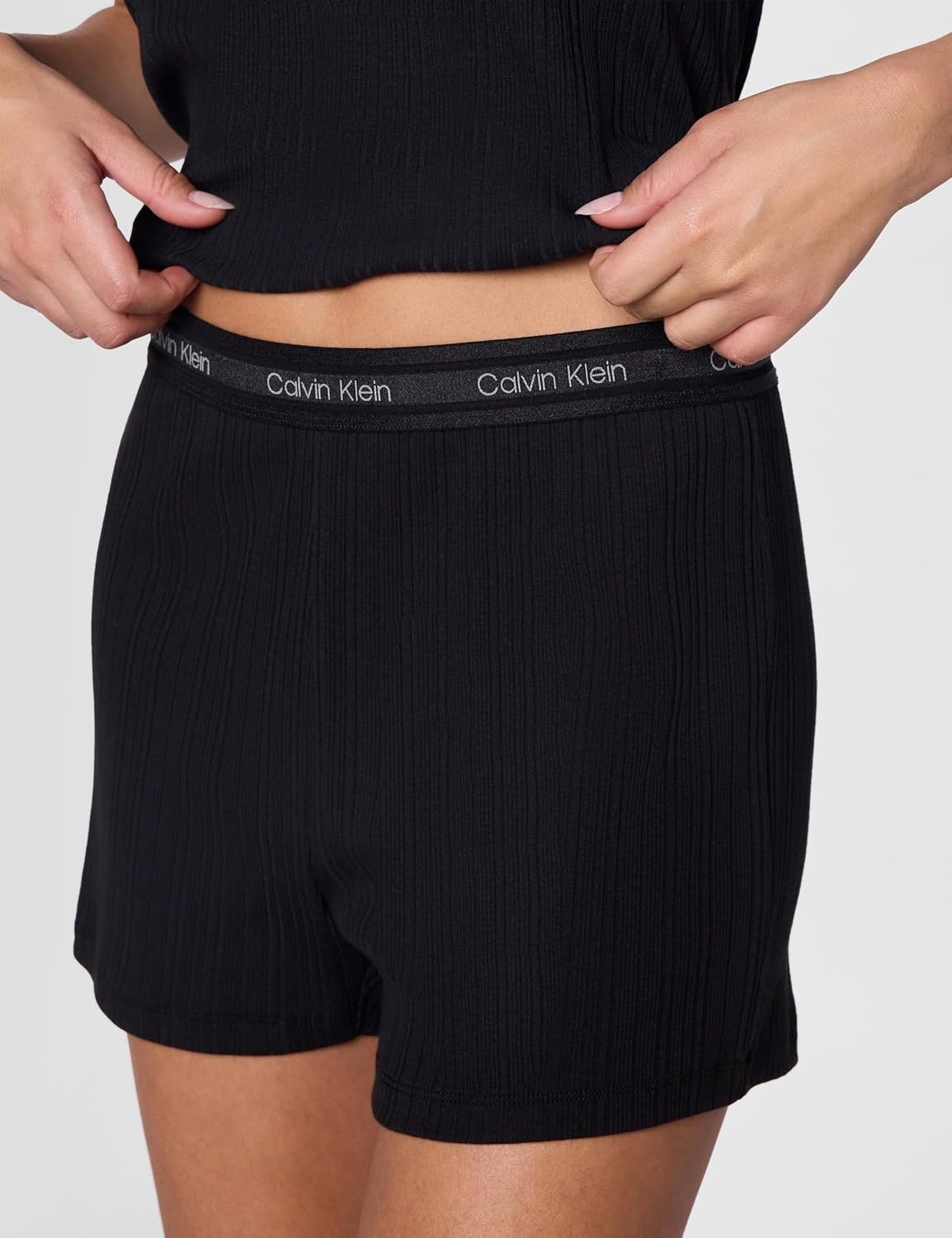 image:imageCalvin Klein Womens Refined Rib Tank Short SetBlack