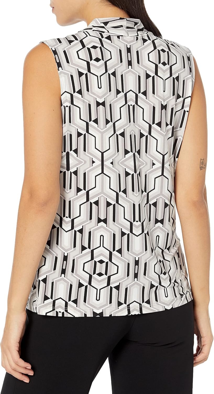 image:imageCalvin Klein Womens Sleeveless VNeck BlouseAsh Multi