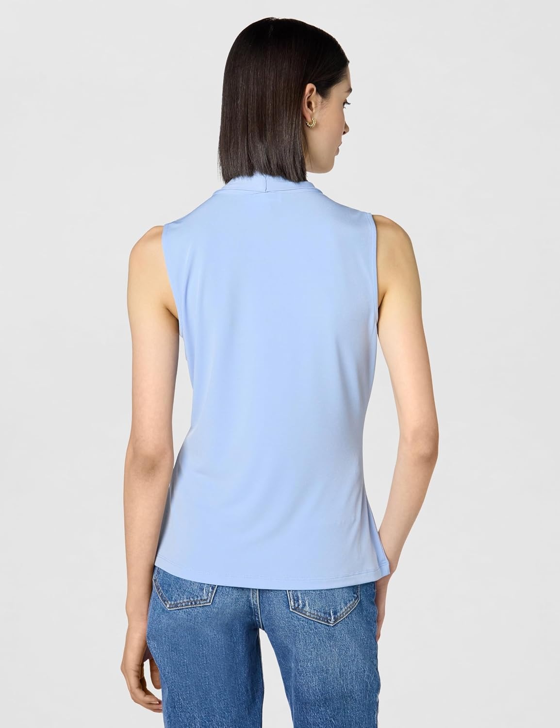 image:imageCalvin Klein Womens Sleeveless VNeck BlouseBaby Blue