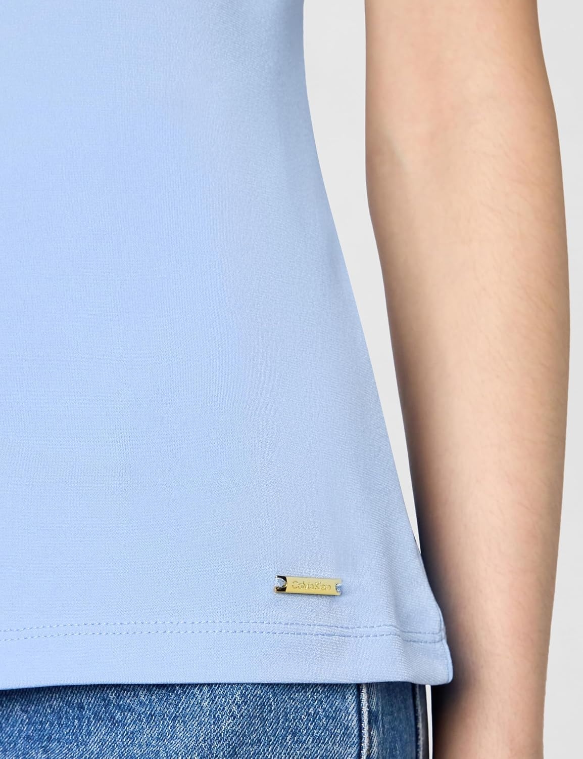 image:imageCalvin Klein Womens Sleeveless VNeck BlouseBaby Blue