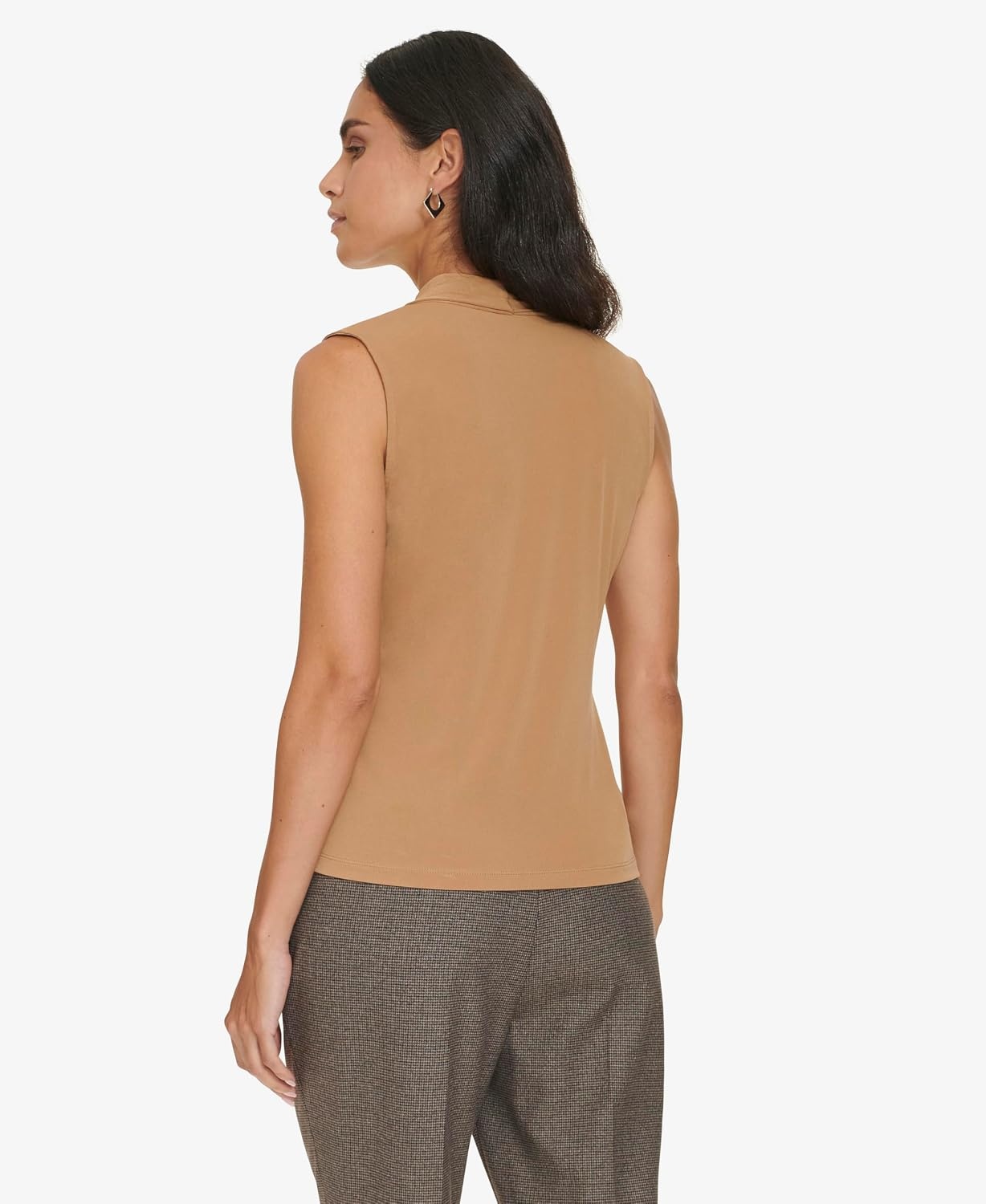 image:imageCalvin Klein Womens Sleeveless VNeck BlouseLuggage