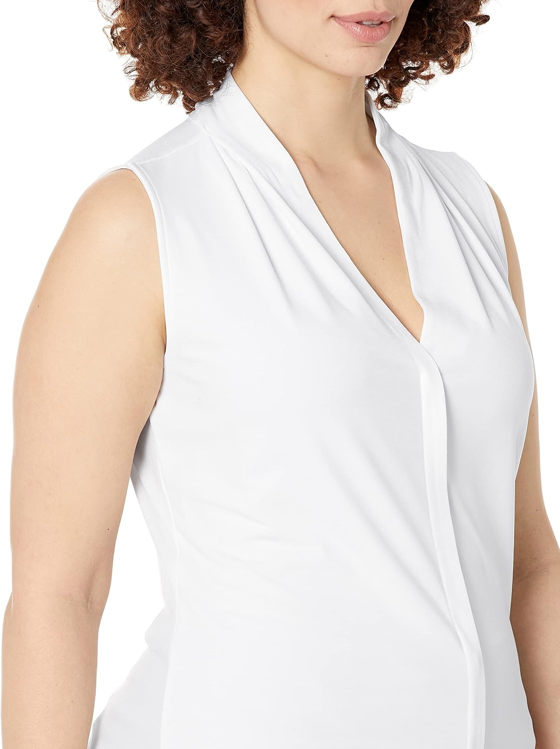 image:imageCalvin Klein Womens Sleeveless VNeck BlouseWhite