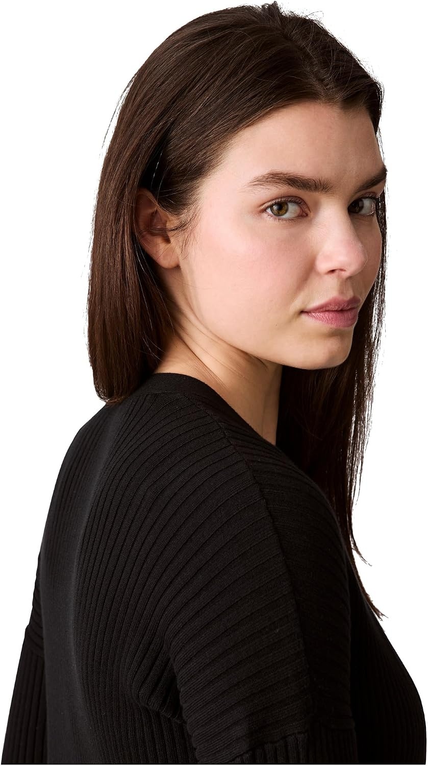 image:imageCalvin Klein Womens Smooth Cotton Rib Sweater DusterBlack