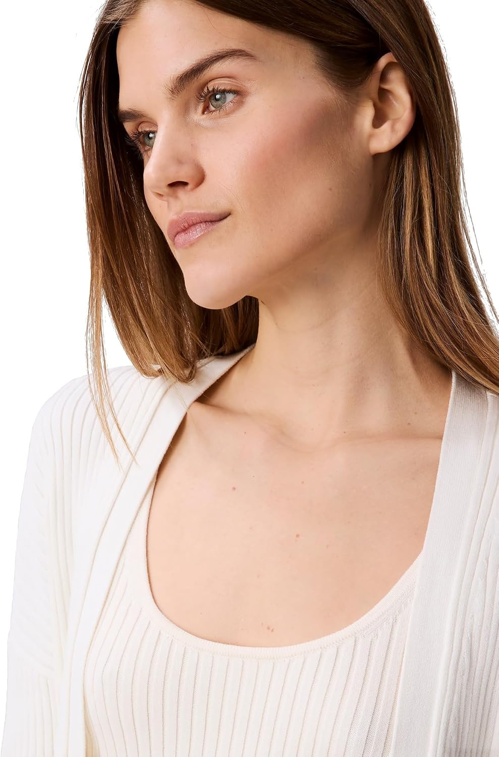 image:imageCalvin Klein Womens Smooth Cotton Rib Sweater DusterTofu