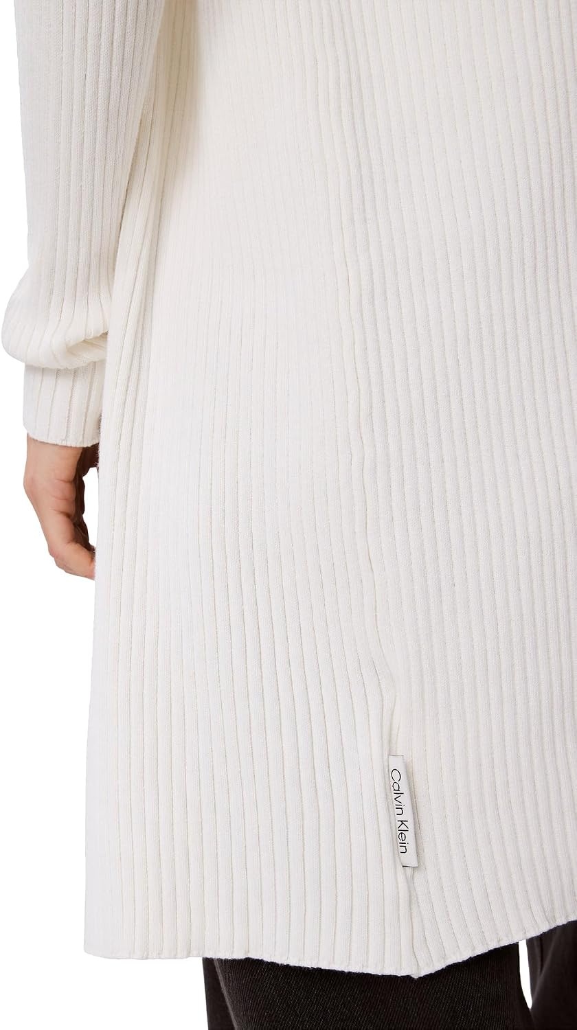 image:imageCalvin Klein Womens Smooth Cotton Rib Sweater DusterTofu