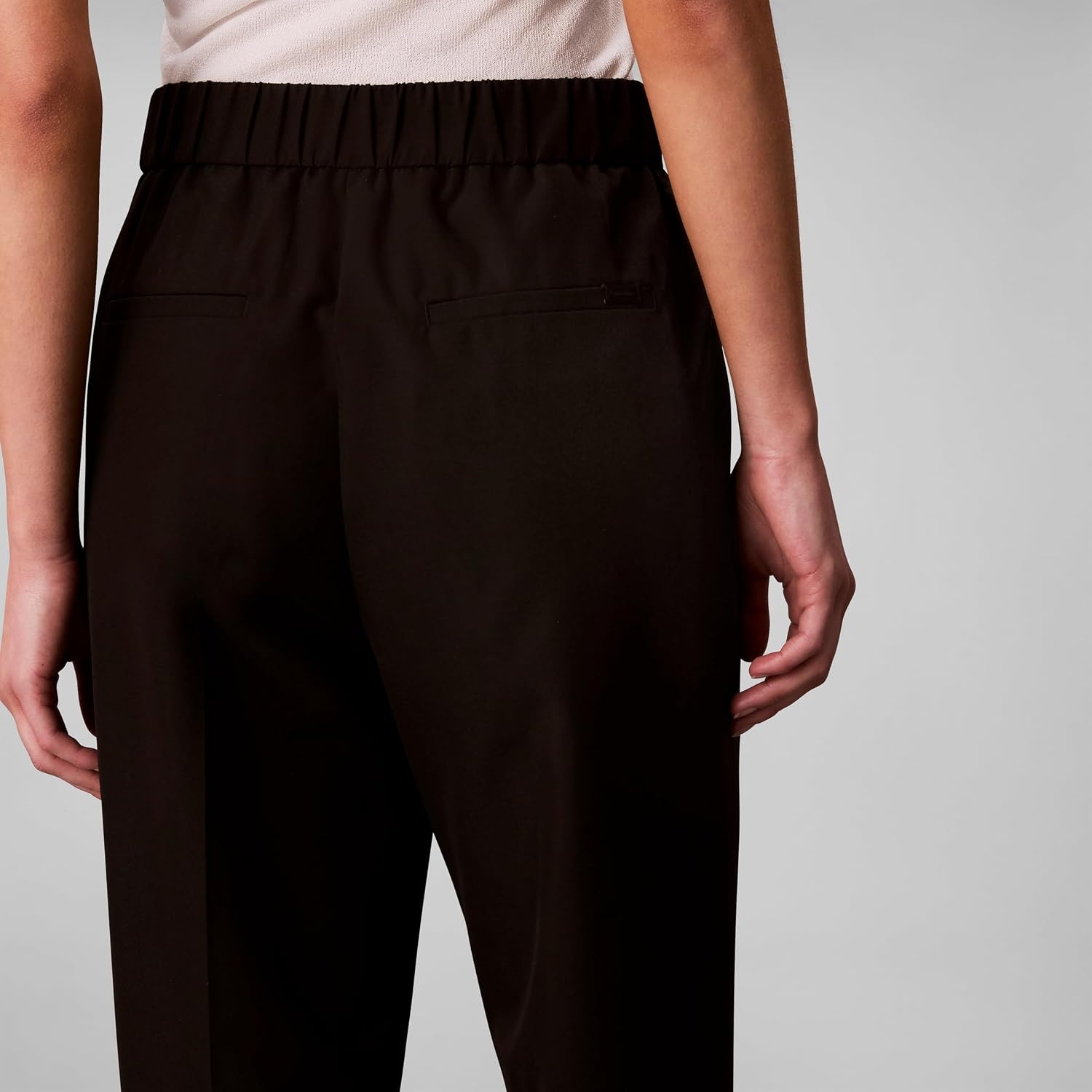 image:imageCalvin Klein Womens Stretch Flannel Slim Straight PantsBlack