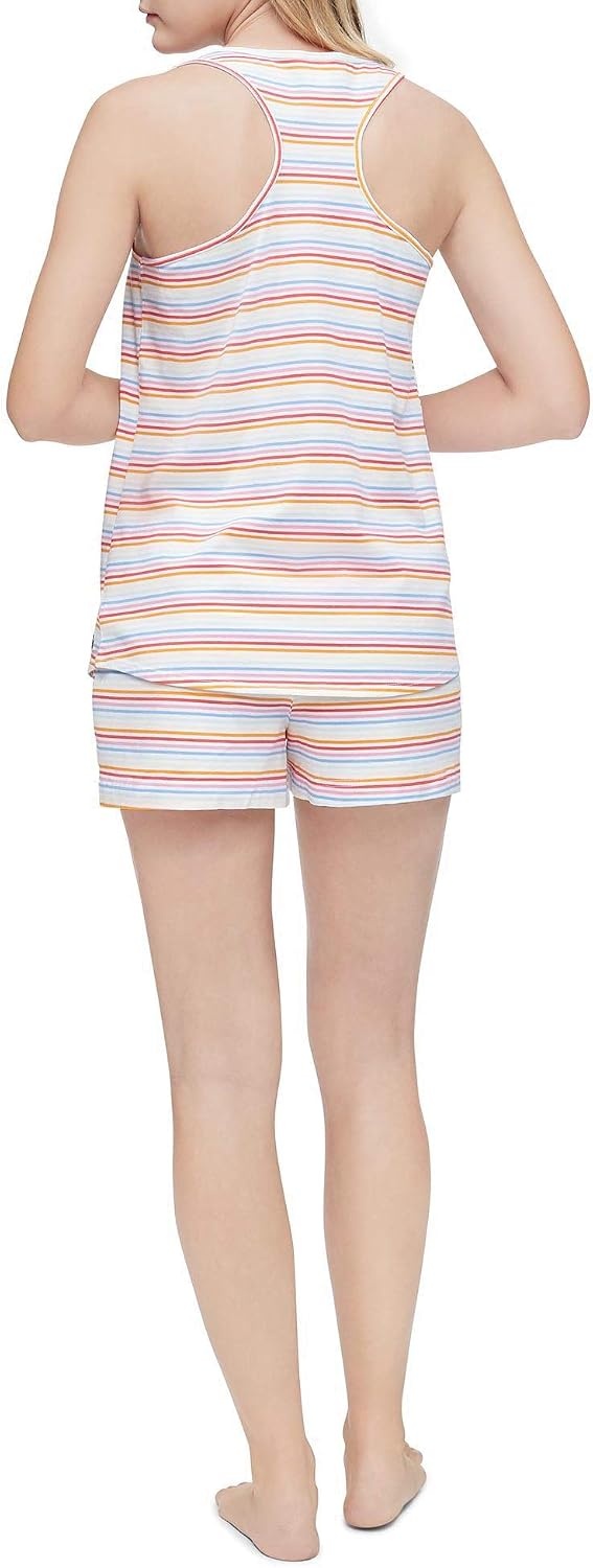 image:imageCalvin Klein Womens Tank Top and Boxer Short Pajama SetPrism White