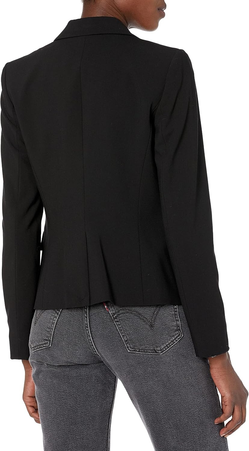 image:imageCalvin Klein Womens Two Button Lux Blazer Petite Standard amp PlusBlack