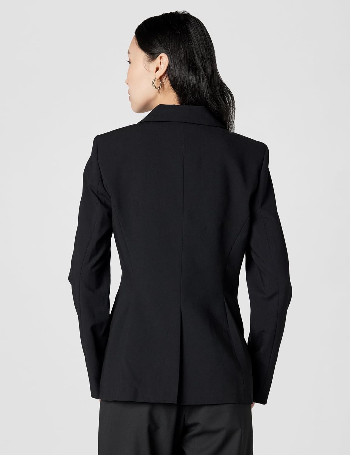 image:imageCalvin Klein Womens Two Button Lux Blazer Petite Standard amp PlusBlack Night