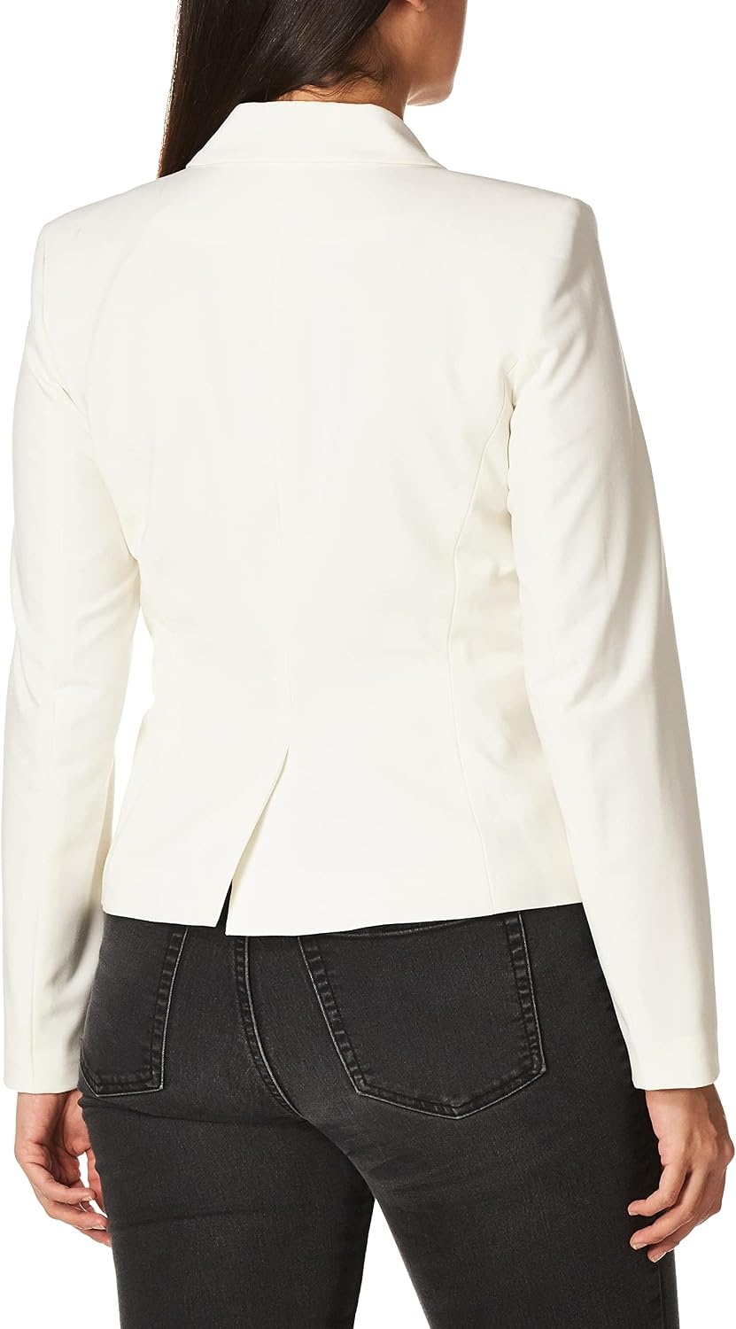 image:imageCalvin Klein Womens Two Button Lux Blazer Petite Standard amp PlusCream