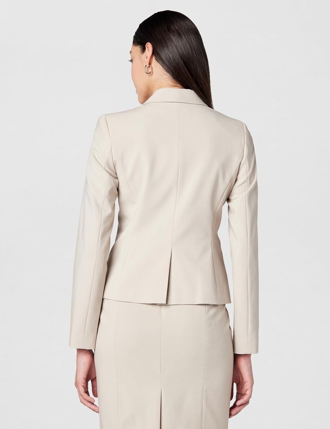 image:imageCalvin Klein Womens Two Button Lux Blazer Petite Standard amp PlusKhaki