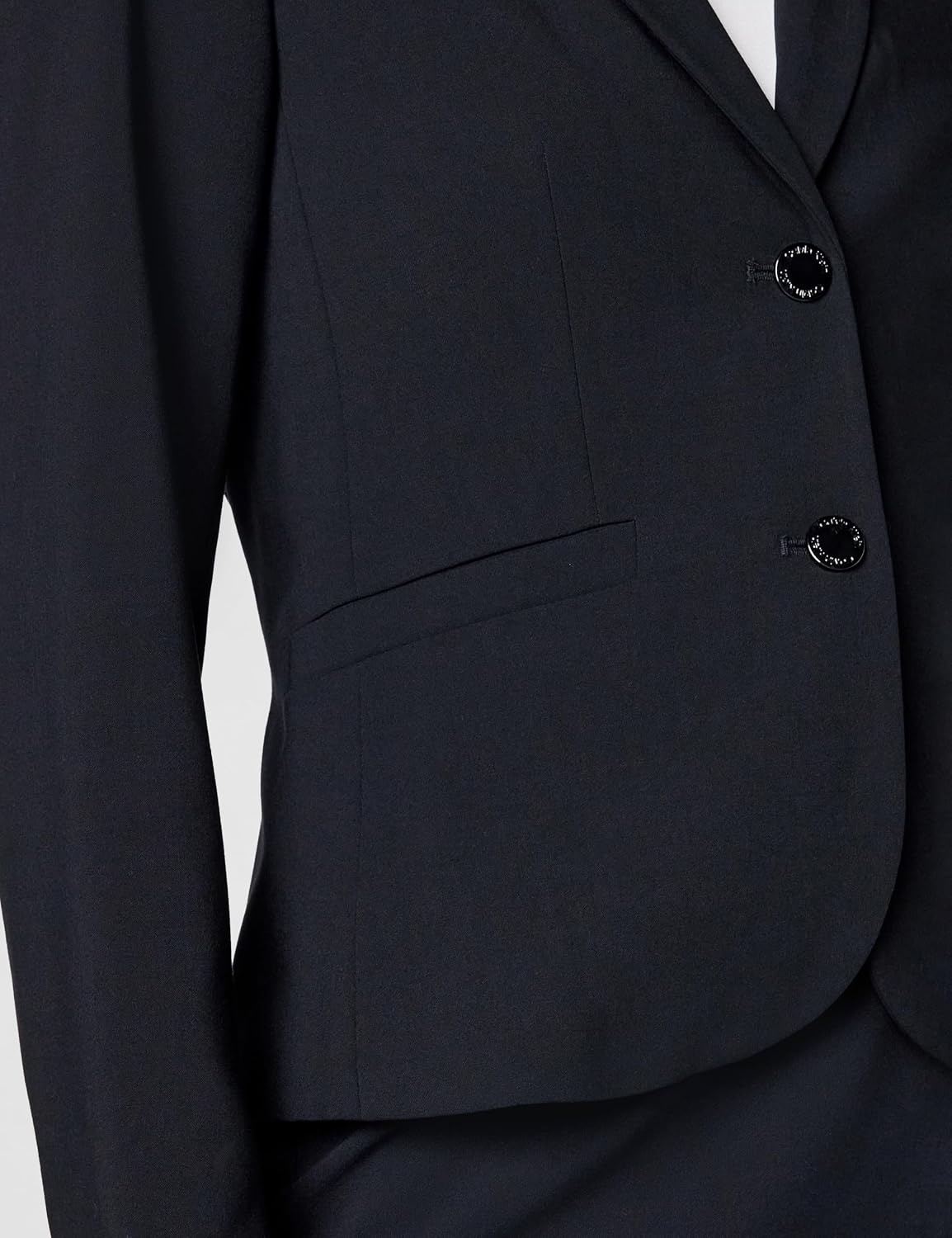 image:imageCalvin Klein Womens Two Button Lux Blazer Petite Standard amp PlusNavy