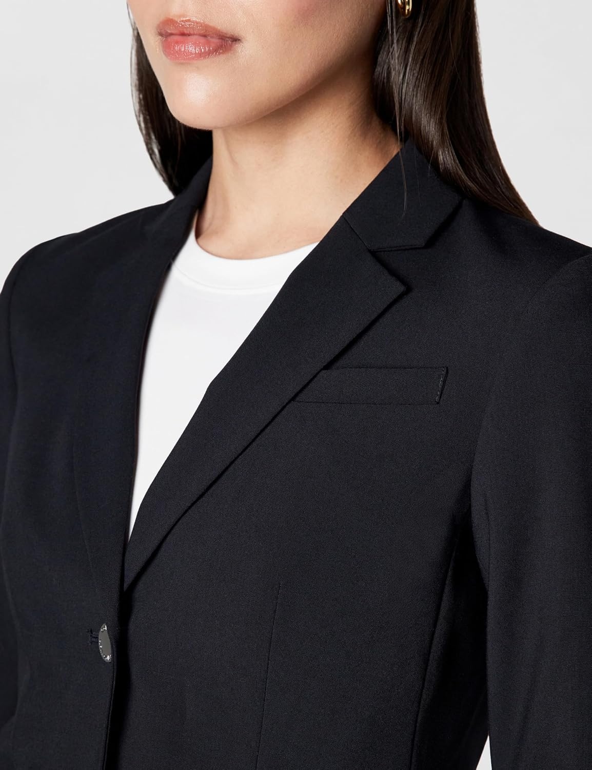 image:imageCalvin Klein Womens Two Button Lux Blazer Petite Standard amp PlusNavy