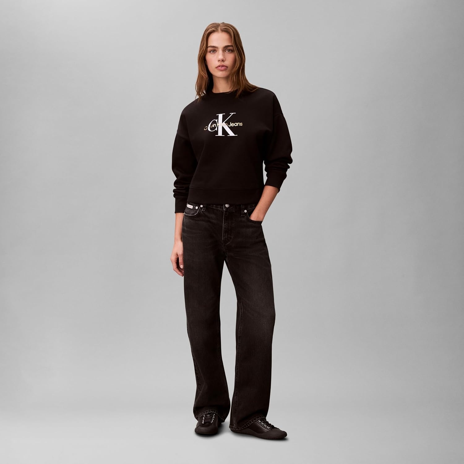 image:imageCalvin Klein womens Monogram Logo CrewneckBlack
