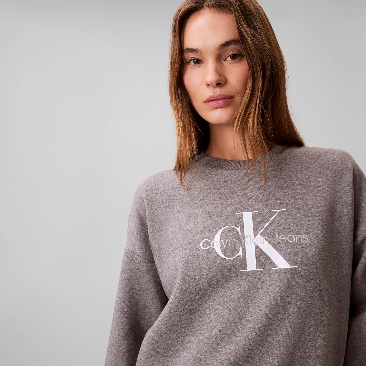 image:imageCalvin Klein womens Monogram Logo CrewneckGrey Heather