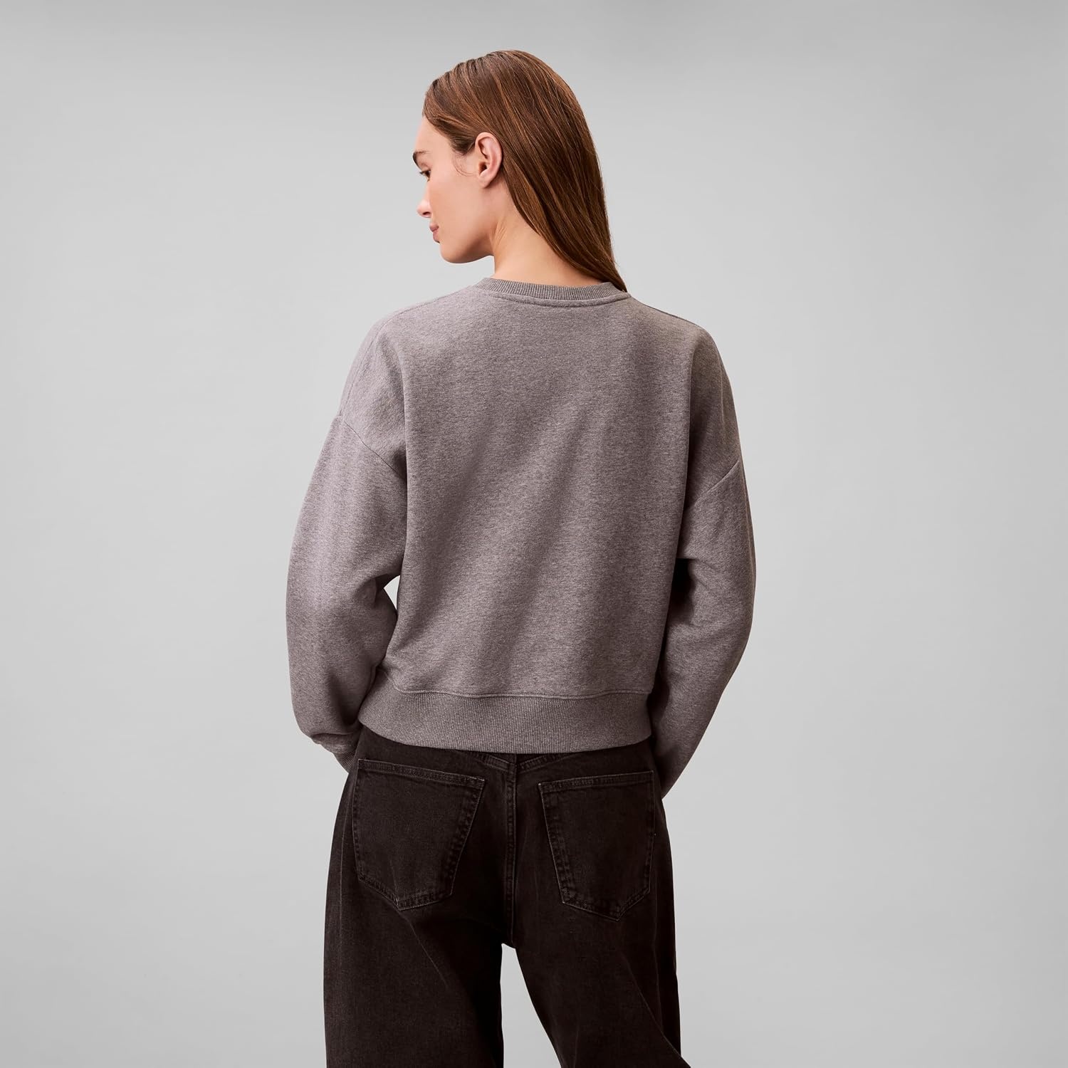 image:imageCalvin Klein womens Monogram Logo CrewneckGrey Heather