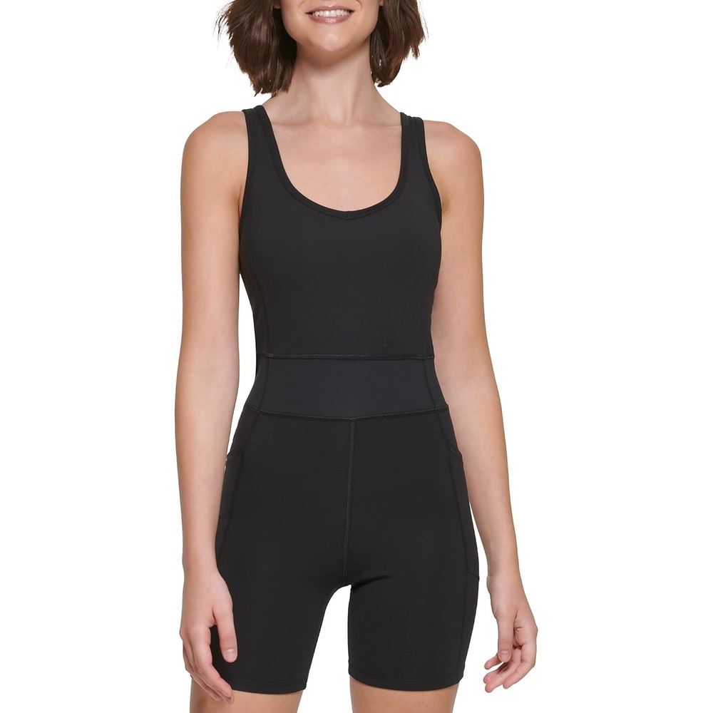 image:imageCalvin Klein Performance womens Bike Short Romper UnitardBlack