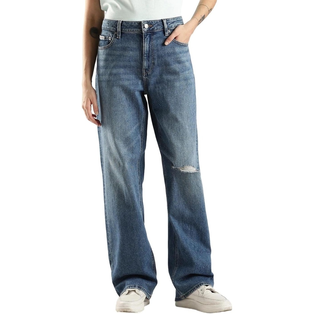 image:imageCalvin Klein Womens 90s Straight JeansRunaway Blue De