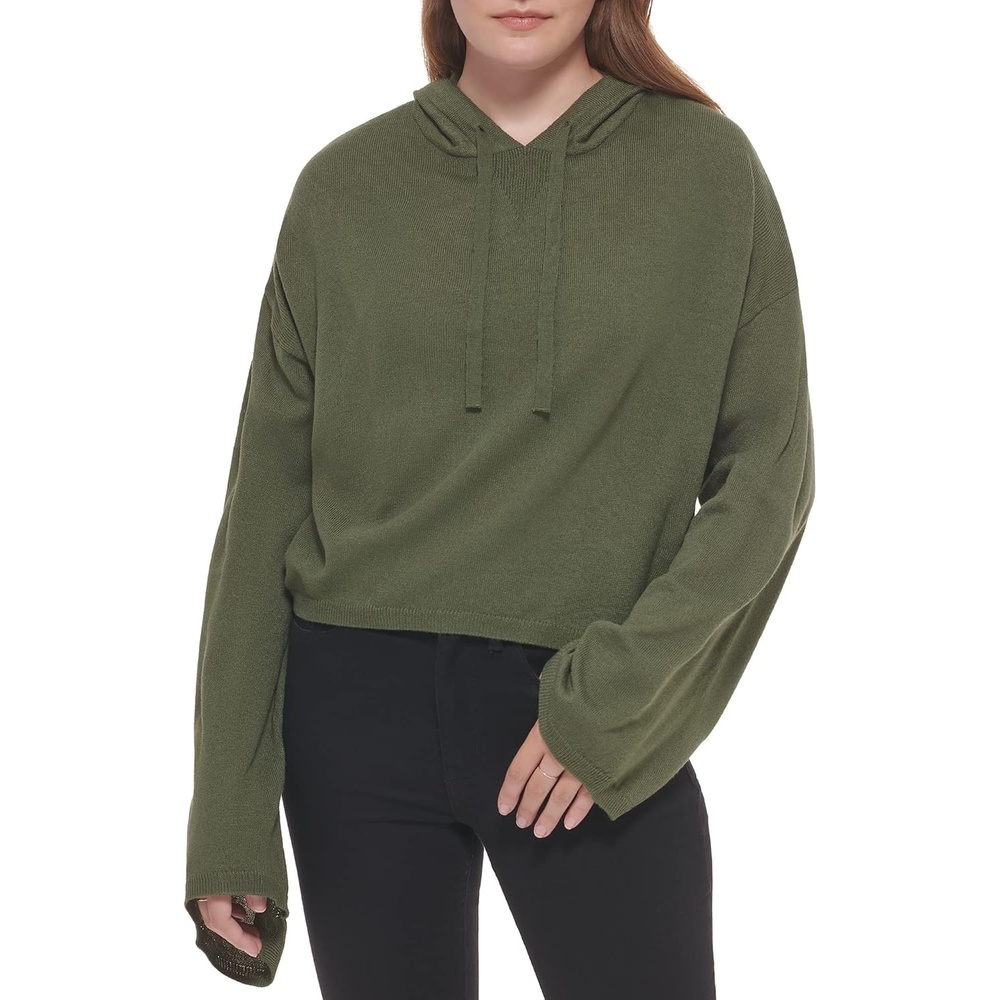 image:imageCalvin Klein Womens Chain Stitch Vneck SweaterThyme