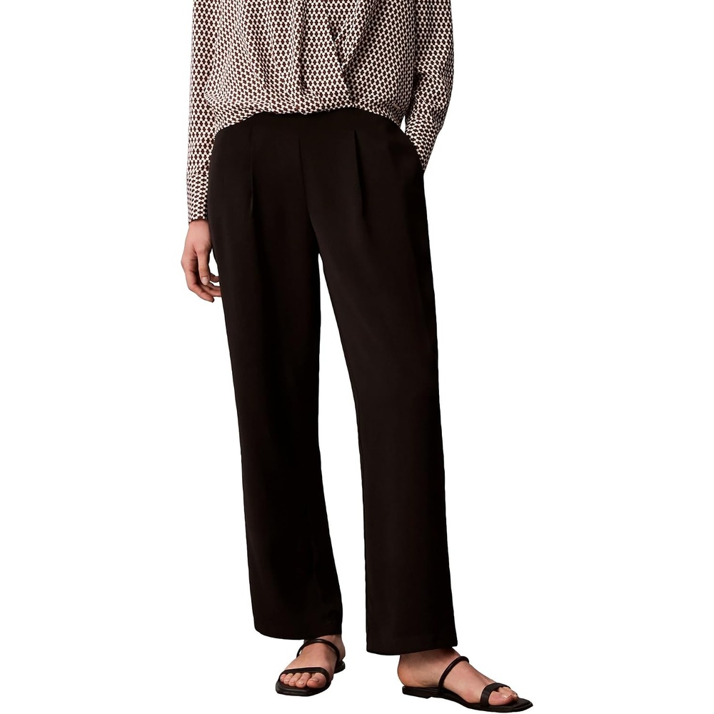image:imageCalvin Klein Womens Crepe Wide Leg TrouserBlack