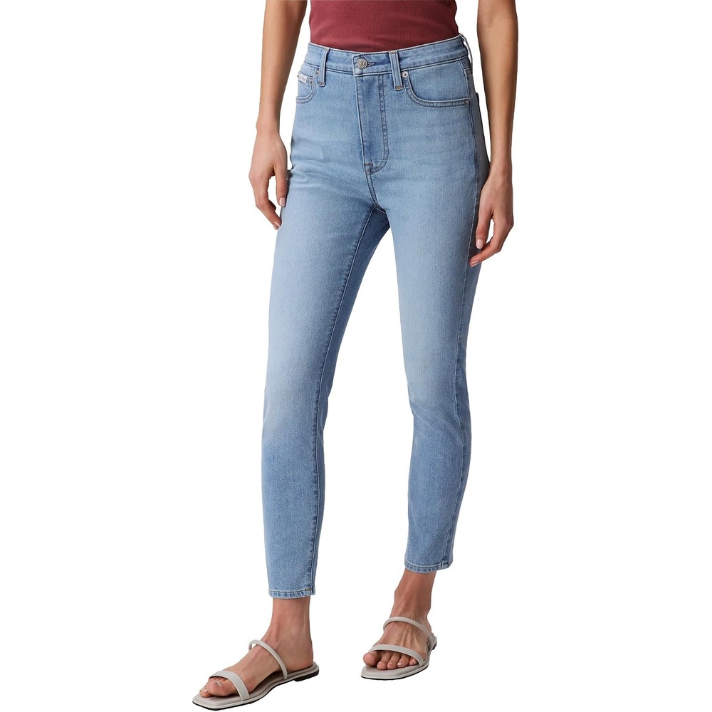 image:imageCalvin Klein Womens High Rise Skinny Fit JeansRobins Egg