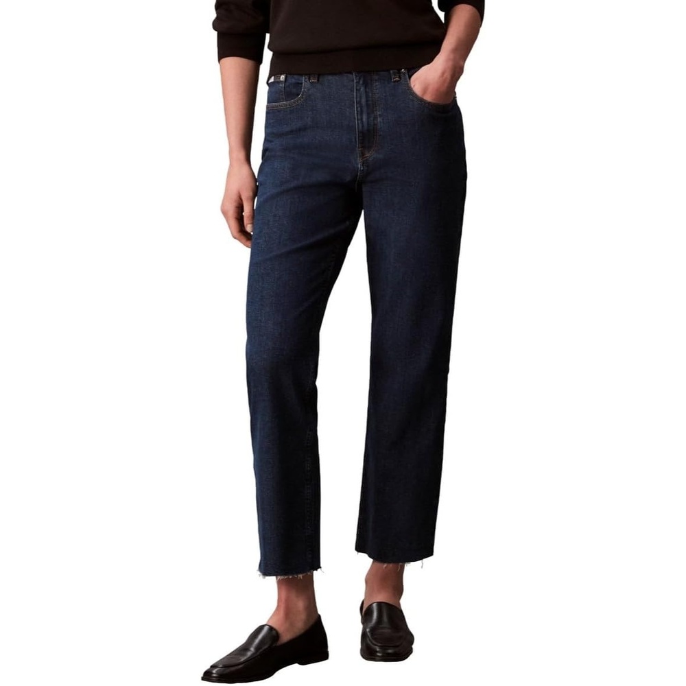 image:imageCalvin Klein Womens High Rise Straight Fit JeansVintage Storm
