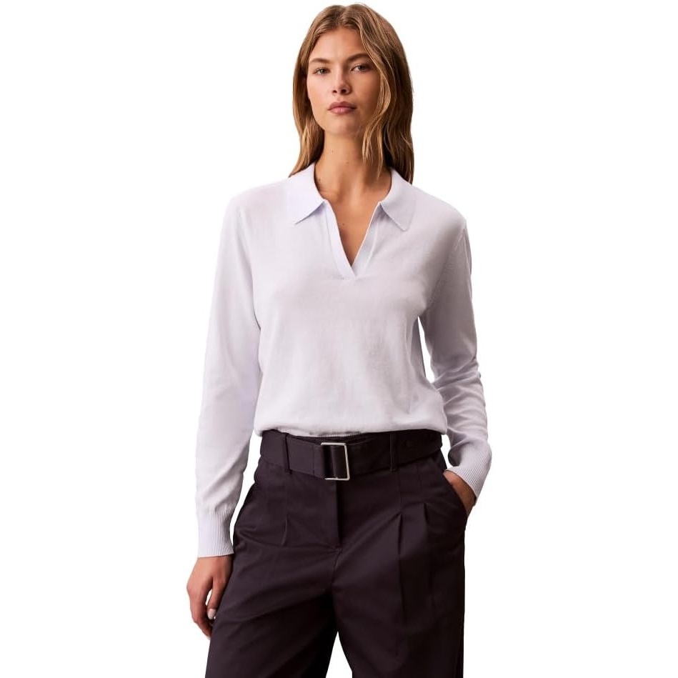image:imageCalvin Klein Womens Johnny Collar Polo SweaterLacey Lilac