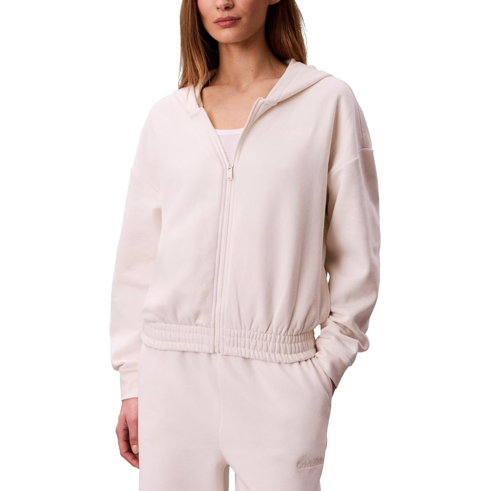 image:imageCalvin Klein Womens Performance Brushed French Terry Zip HoodieTofu