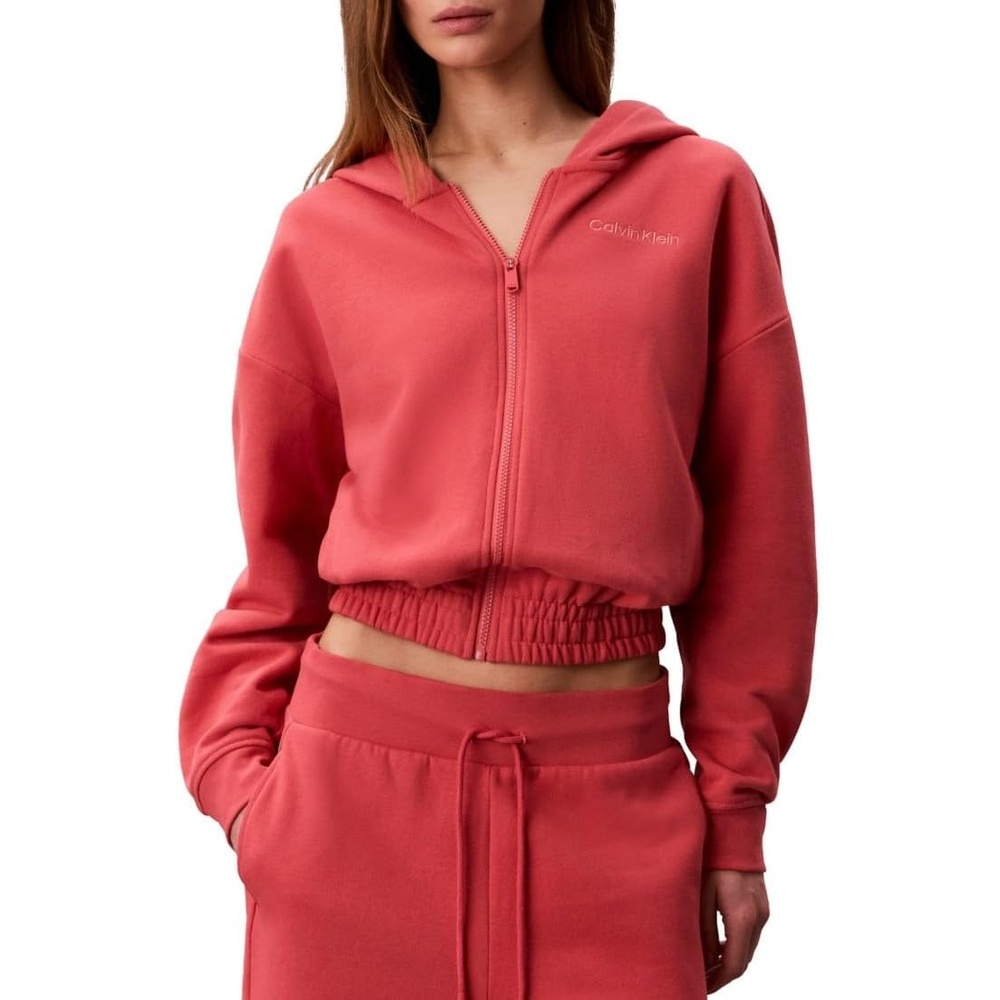image:imageCalvin Klein Womens Performance Brushed French Terry Zip HoodieWine Blossom