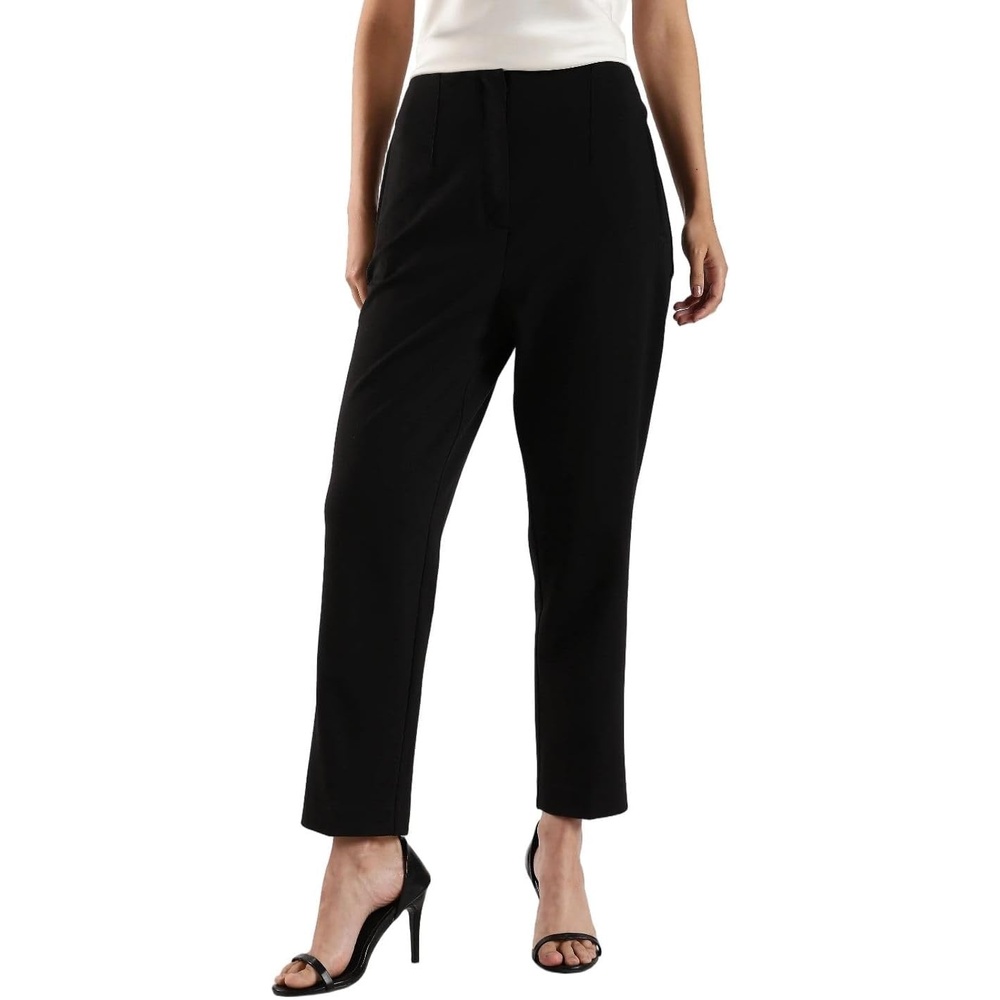 image:imageCalvin Klein Womens Ponte Cropped Straight PantsBlack