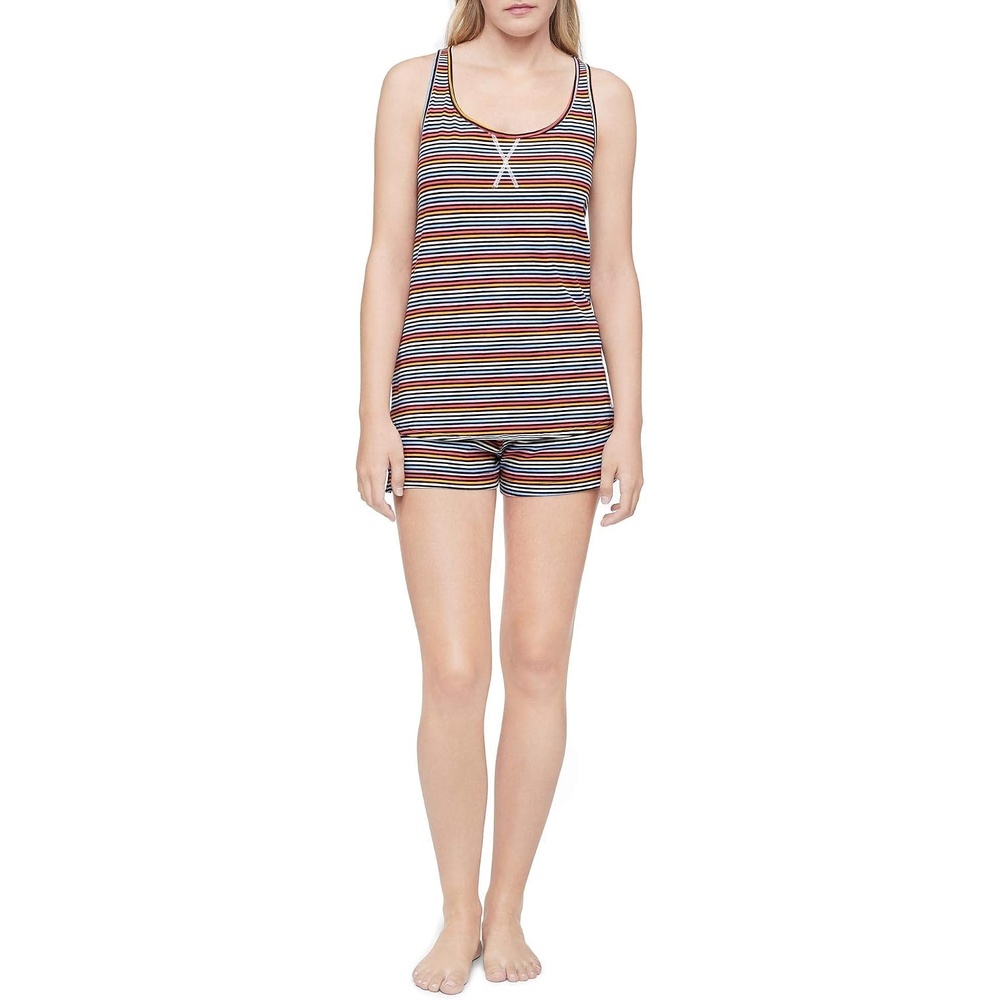 image:imageCalvin Klein Womens Tank Top and Boxer Short Pajama SetPrism Black