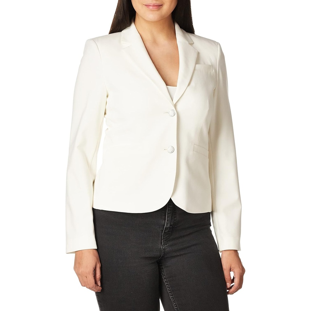 image:imageCalvin Klein Womens Two Button Lux Blazer Petite Standard amp PlusCream