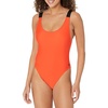 image:imageCalvin Klein Womens Classic Over The Shoulder One Piece SwimsuitVermillion Logo