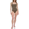image:imageCalvin Klein Womens Full Coverage Pleated Panel One Piece SwimsuitBronze